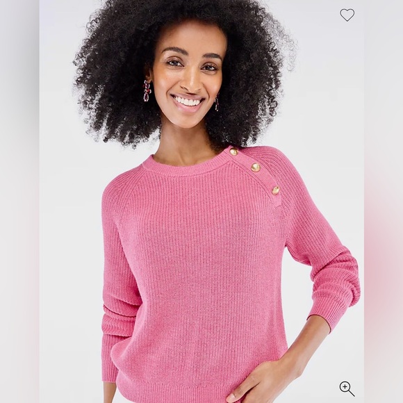 Button Raglan Crewneck Sweater - Picture 2 of 5